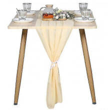 (Champagne Yellow) 120" Wedding Table Runners Dusty Soft Chiffon Wedding Runner Bridal Party Decor