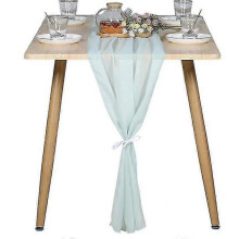 (Mint Green) 120" Wedding Table Runners Dusty Soft Chiffon Wedding Runner Bridal Party Decor