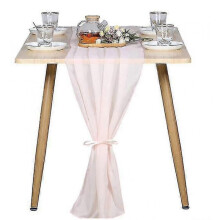 (Light pink) 120" Wedding Table Runners Dusty Soft Chiffon Wedding Runner Bridal Party Decor