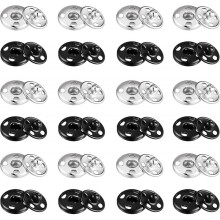 Dww-24 ensembles de boutons-pression cousus (12 mm), boutons-pression cousus, boutons-pression en mtal argent noir, cintres, sacs main, processus de