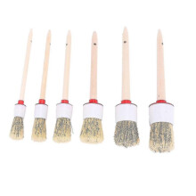 Boar Hair Detail Brushes (set Of 6), Weels Compatible, Interior, Exterior, Leather