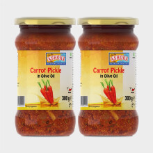 Ashoka Carrot Pickle in Olive Oil – 300g (Pack of 2) | Spicy Indian Gajar Achar | Made with Olive Oil