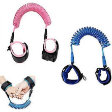 Dww-2PCS Child Safety Leash, Baby Anti-Lost Wrist Strap, 360 Rotation Breathable Cotton Wrist Strap, 1.5M (Red/Blue) Harness
