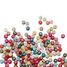 Dww-Perles Lettres 1000pcs Perle Alphabet Perle Colores avec Lettres Argent Perles  Acrylique  Perles de Lettres, pour Bracelet DIY Bijoux Enfants