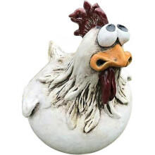 (A) Rooster Hen Resin Sculpture Garden Decoration Yard Lawn Fence Clips