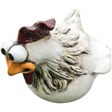(B) Rooster Hen Resin Sculpture Garden Decoration Yard Lawn Fence Clips