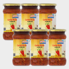 Ashoka Carrot Pickle In Olive Oil 300g (Pack of 6) | Authentic Indian Pickle | Rich, Tangy & Spicy | No Artificial Preservatives