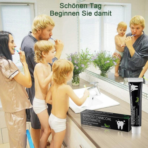 2 Pcs Activated Charcoal Toothpaste, 105 g Bamboo Charcoal Toothpaste, Teeth Whitening Toothpaste 2