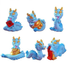 6pcs Mini Dragon Figurine Resin Dragon Craft Decor Desktop Zodiac Dragon Statue Resin Dragon Figure