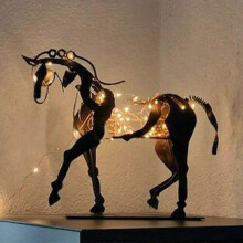 Metal Three-dimensional Openwork Adonis-horse Sculpture Decorative Ornaments