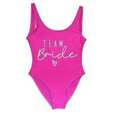 (XL) Bimirth S-3xl Gold Print Team Bride One-piece Swimsuit Squad Women Swimwear Bachelorette Party Swimsuit Summer Beatchwear Bathing Suit