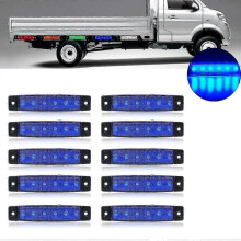 (blue) 10x 6 Led 3.8 Side Marker Clearance Light Blue Trailer Lights For 12v Truck Bus Boat Cab Rv Lorrieds Suv External