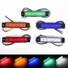 (White) 10x 6 Led 3.8 Side Marker Clearance Light Blue Trailer Lights For 12v Truck Bus Boat Cab Rv Lorrieds Suv External