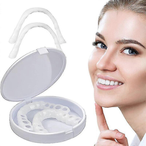 Smile Braces Snap On Upper False Teeth Dental Veneers Denture Cover Set3pcs