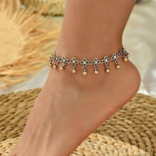 Flower Anklet for Women Ankle Bracelet Gold Indian Beach Chunky Adjustable Summer Dainty Cute