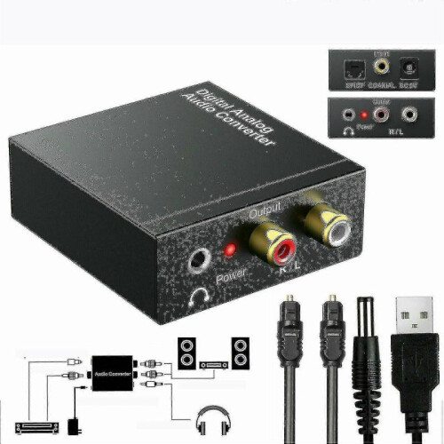 Digital Optical Coax To Analog Rca Audio Converter Adapter