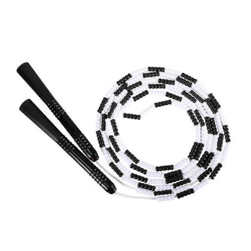 (black  white) Jump Rope - Soft Beaded Segment Skipping Rope - Adjustable Tangle-free Fancy Rope For Workout