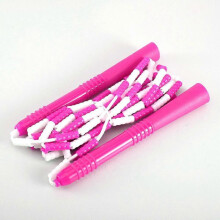 (pink white) Jump Rope - Soft Beaded Segment Skipping Rope - Adjustable Tangle-free Fancy Rope For Workout