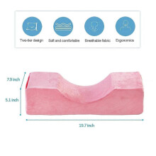 Beauty Eyelash Extension Neck Pillow Comfortable Memory Foam Eyelash Pillow Grafted Eyelash Curve Pillow with Makeup Pocket