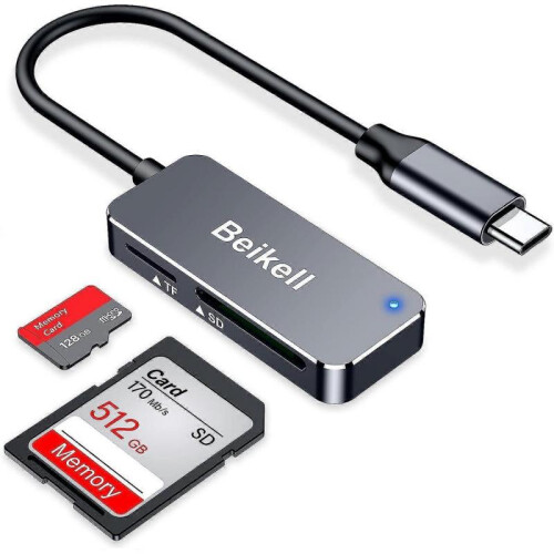 USB C 3.0 Card Reader, High Speed SD/Micro SD Memory Card Reader Aluminum USB C Card Reader SD Card Adapter for SD/Micro SD/TF/SDHC/SDXC/MMC-MacBook P