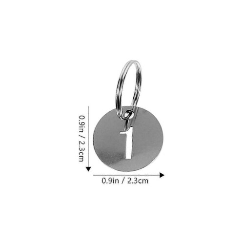 30Pcs Number ID Tags Key Chain Stainless Steel Numbered 1-30 Tags Round Shaped Numbered Tags 1