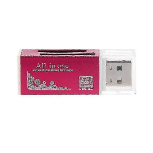 (Red) Fast Speed USB 2.0 Multi Memory Card Reader for SD/SDHC MMC TF MS M2