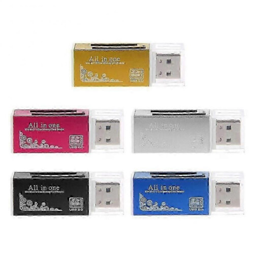 (Black) Fast Speed USB 2.0 Multi Memory Card Reader for SD/SDHC MMC TF MS M2 2