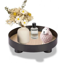 Multifunction Coffee Table Tra,Tray,Decorative Tray,Round TraHome Jewelry Storage(1Pc, Black)