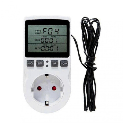 Temperature Controller 16a 230v Large Screen Lcd Display Digital Thermostat Socket Outlet for Heat Mat-color:eu Plug