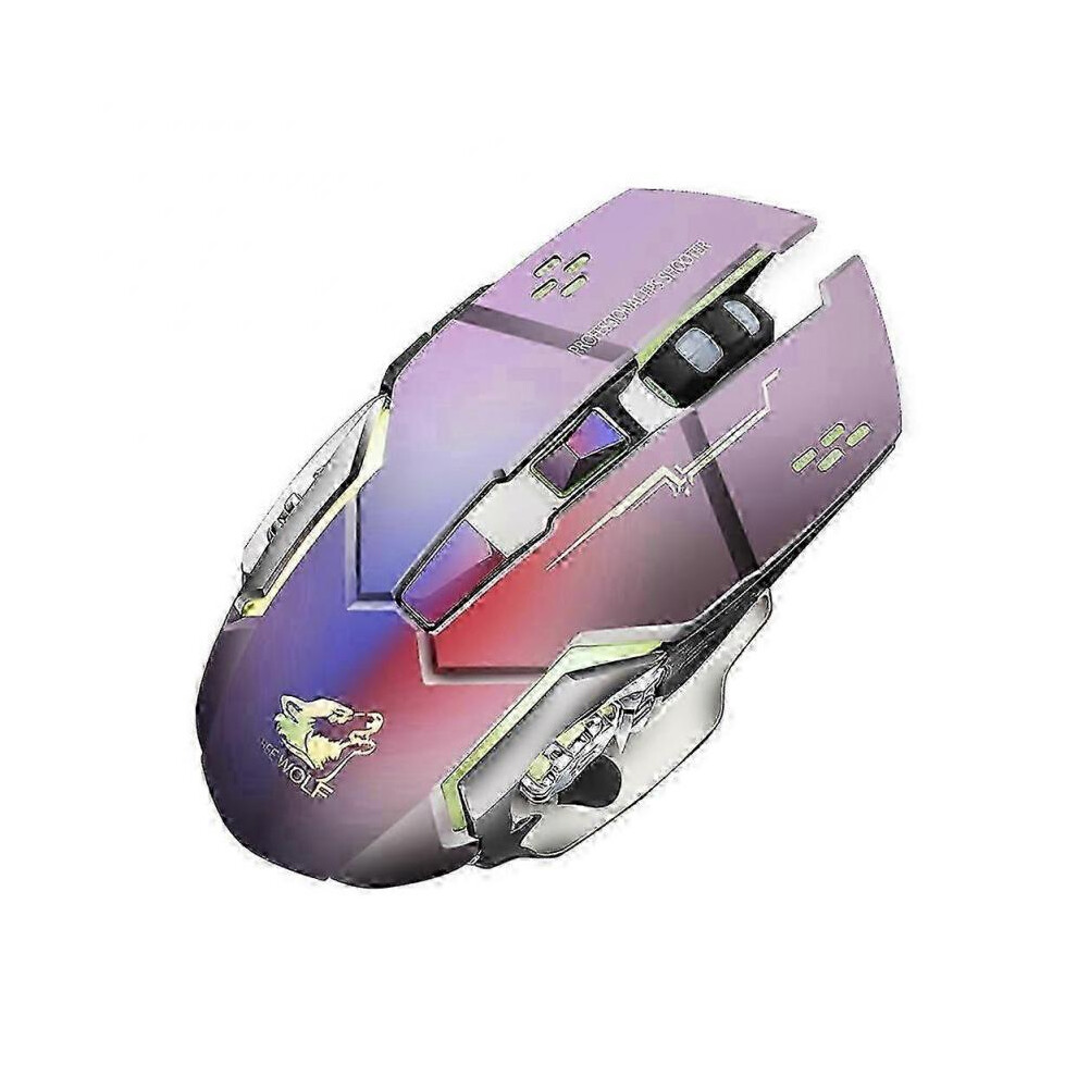 (Gray)Free Wolf X8 Silent 2.4GHz 2400DPI 6 Keys Wireless Optical Mouse USB Receiver