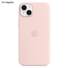 (Multicolor,Pink)For iPhone 14 MagSafe Liquid Silicone Phone Back Cover with Induction Popover Design -YT4
