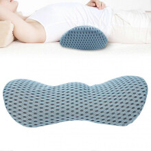 MultiFunctional Lumbar Pillow Home Office Car Portable Breathable Waist Support Pillow(Blue )