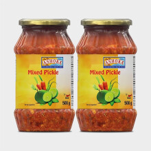 Ashoka Mixed Pickle 500g (Pack of 2) | Authentic Indian Achar with Spicy & Tangy Flavors | Made with Mango, Lime, Carrot & Green Chilli