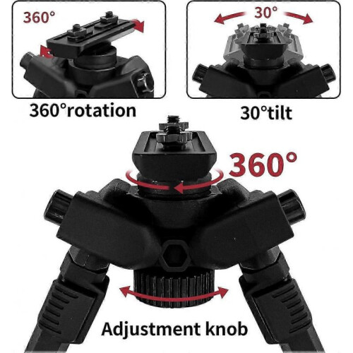 360 Degree Rotating Adjustable Bipod with Quick Release Lever for Stable Shooting Support 2