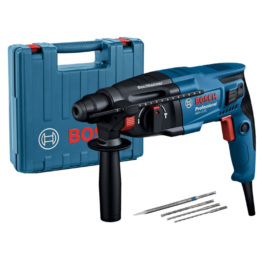 Bosch Gbh2-21 240V Sds Plus Rotary Hammer Drill 720W Gbh221 & Case & Drill Bits