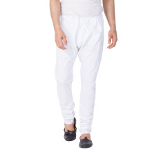 Vastramay Men's White Pure Cotton Churidar Pyjama | Traditionellt etniskt slitage fr brllopsfestivaler och avslappnade klder