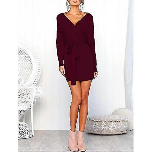 (red, S) Women's Sweater, Cocktail Batwing Sleeve Knit Sweater 2