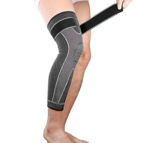 (M) Long Knee Protector Brace Leg Sleeve Calf Knee Support Brace Protector Leg 1