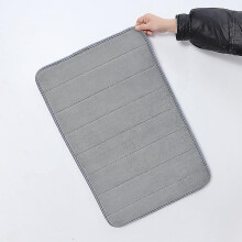(gray) Zysd Plush Carpet Padded Floor Mat Absorbent Foot Pad Anti-slip Mat 50*80cm