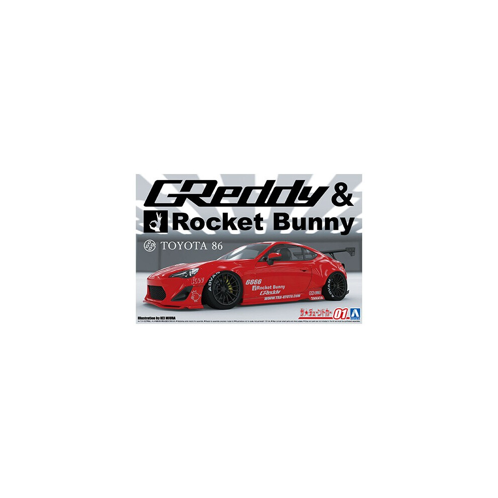 Aoshima 06186 Zn6 Toyota 86 '12 Greddy & Rocket Bunny Enkei Version 1:24 Model Car Kit