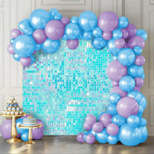 (Blue, 24pcs/set) DIY Square Sequin Wall Backdrop, 24pcs/set Shimmer Party Decor Backdrop for Birthday Wedding Anniversary, Bedroom Refresh Decor