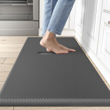 (Grey, 50*180cm/19.7"X70.9") Kitchen Mat, Non-slip Kitchen Rug, Memory Foam Floor Mat, Waterproof & Anti-oil Kitchen Runner Rug for Sink, Anti-fall Protective Bathroom Mat
