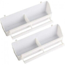 Bird Feeder Cage Indoor Outdoor Bird Feeder Waterer Bird Cage Plastic Bird Feeder Parrot Food Water Bowl for Parrot Pigeons White 2 Pieces