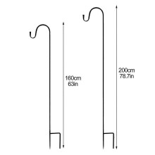 (78.7In, Brown) Adjustable Shepherd Hook ,heavy Duty Outdoor Tall Garden Hooks For Hanging Flower Baskets And Bird Cages