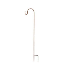 (63In, Brown) Adjustable Shepherd Hook ,heavy Duty Outdoor Tall Garden Hooks For Hanging Flower Baskets And Bird Cages