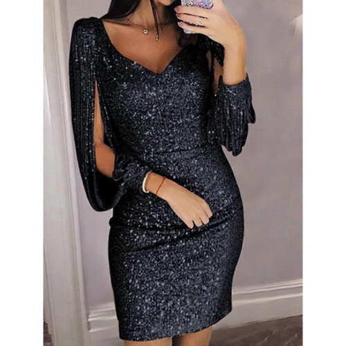 (8, Blue) Mini Sequin Sparkle Cocktail Gowns Dresses 1