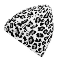 (White leopard) Fashion Leopard-print Knitted Hat Beanie Hat Woolen Hat For Outdoor Activities