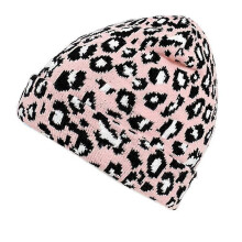 (Pink Leopard) Fashion Leopard-print Knitted Hat Beanie Hat Woolen Hat For Outdoor Activities