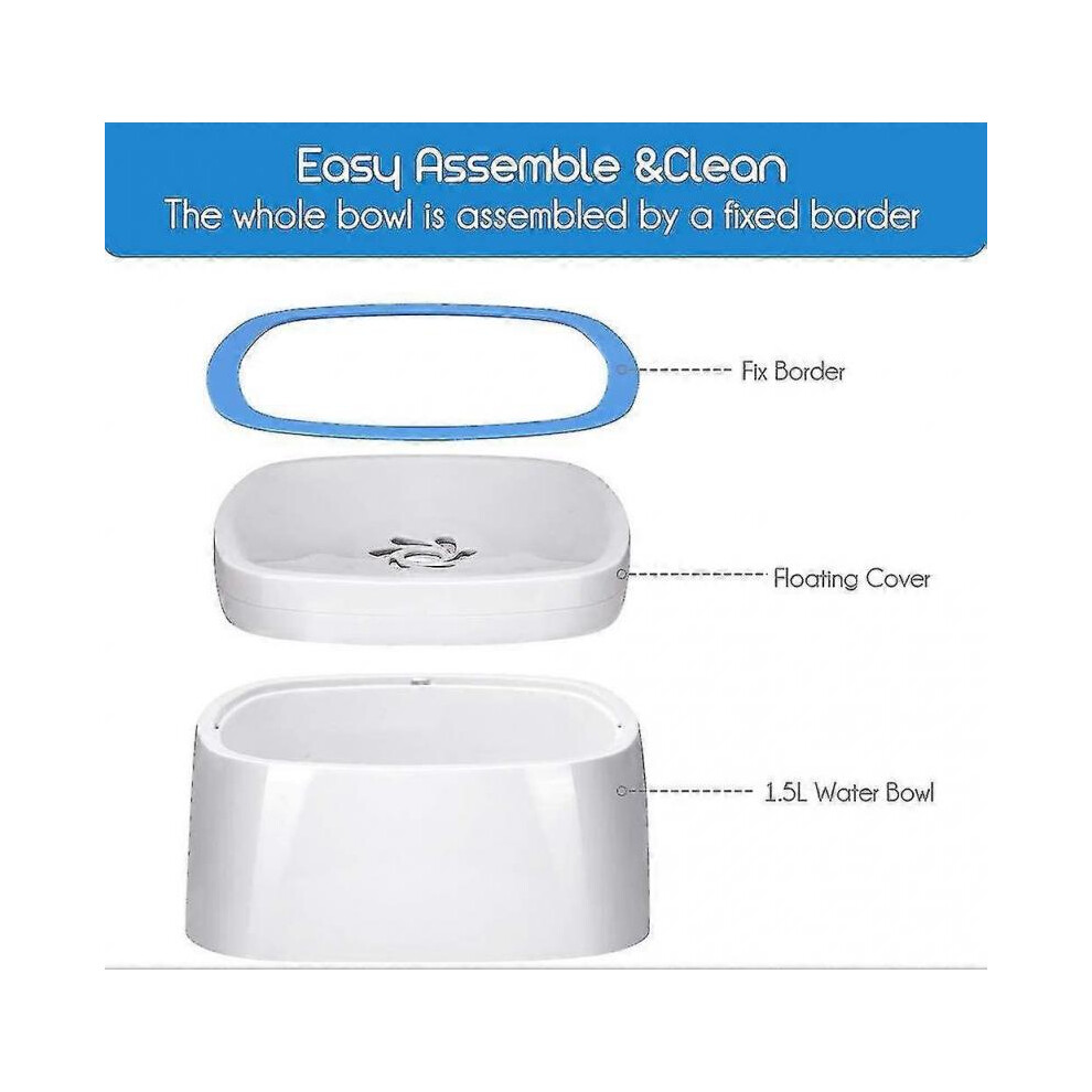 Bol D'eau Pour Chien, Gamelle Anti Dbordement Pour Chiens, Bol D'eau Pour Animaux De Compagnie Anti-dversement, Viter La Bouche Mouille Bol D'eau Flot