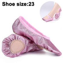 (23, Flesh pink) Ballet Pointe Shoes Girls Women Ribbon Ballerina Shoes With Toe Pads